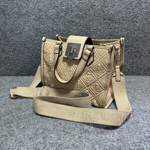 True Religion Quilted Tan Tote Satchel Crossbody Bag Horseshoe Logo (AOP) 109028